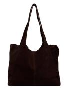 Suede Shopper Bag Shopper Taske Brown Mango