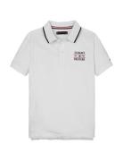 Tommy Flag Hilfiger Polo Reg Ss Tops T-Kortærmet Skjorte White Tommy H...