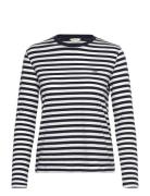 Reg Striped Shield Ls T-Shirt Tops T-shirts & Tops Long-sleeved Navy G...