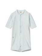 Max Seersucker Shortsleeve Swim Jumpsuit Swimwear Uv Clothing Uv Suits...