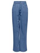 Onlcharis Life Mw Pant Cc Wvn Bottoms Trousers Straight Leg Blue ONLY