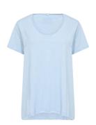 Crsina T-Shirt Tops T-shirts & Tops Short-sleeved Blue Cream