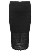 Carrosil Calf Lace Slit Skirt Jrs Skirts Knee-length & Midi Skirts Bla...