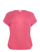 Kcami Stanley Ss Tops T-shirts & Tops Short-sleeved Pink Kaffe Curve