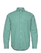 Reg Poplin Gingham Shirt Tops Shirts Casual Green GANT