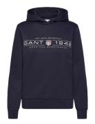 Reg Shield Hoodie Tops Sweatshirts & Hoodies Hoodies Navy GANT