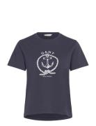 Reg Graphic Ss T-Shirt Tops T-shirts & Tops Short-sleeved Navy GANT