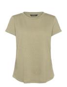 Linen-Blend Jersey Short-Sleeve Tee Tops T-shirts & Tops Short-sleeved...