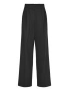 Wide-Leg Wool-Blend Suit Trousers Bottoms Trousers Wide Leg Black Mang...