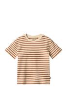 T-Shirt S/S Fabian Tops T-Kortærmet Skjorte Brown Wheat