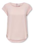 Onlvic S/S Solid Top Noos Wvn Tops Blouses Short-sleeved Pink ONLY