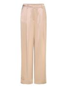 Sarah Elastic Waist Satin Pants Bottoms Trousers Wide Leg Gold Malina