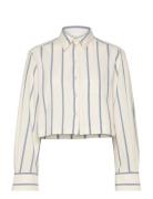 Issa - Striped Cotton Tops Shirts Long-sleeved Cream Day Birger Et Mik...