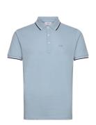 Polo Shirt With Contrast Piping Tops Polos Short-sleeved Blue Lindberg...