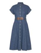 Buckle-Trim Denim Shirtdress Dresses Jeans Dresses Blue Lauren Ralph L...