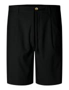 Slhregular-Leroy Pleat Shorts Noos Bottoms Shorts Chinos Shorts Black ...