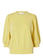 Slftenny 3/4 Sweat Top Noos Tops Sweatshirts & Hoodies Sweatshirts Yel...