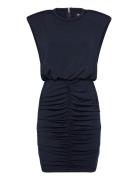 Slinky Ruched Mini Dress Kort Kjole Navy ROTATE Birger Christensen