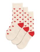 Minipop Bamboo Heart Socks 3 Pack Socks & Tights Socks Red Minipop