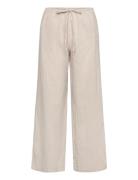 Linen Blend Trousers Bottoms Trousers Linen Trousers Beige Gina Tricot