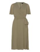 Belted Georgette Dress Knælang Kjole Green Lauren Ralph Lauren