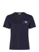 Reg Archive Shield Ss T-Shirt Tops T-shirts & Tops Short-sleeved Navy ...