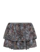 Frilled Mini Skirt Skirts Short Skirts Blue Monki