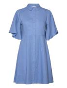 Slfgulia 2/4 Short Shirt Dress D Knælang Kjole Blue Selected Femme