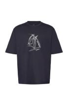 T-Shirt Tops T-Kortærmet Skjorte Navy Armani Exchange