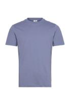 100% Cotton Slim-Fit T-Shirt Tops T-Kortærmet Skjorte Blue Mango