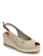 Flag Mid Wedge Espad Slingback Espadrillos Med Hæl Sandal Cream Tommy ...