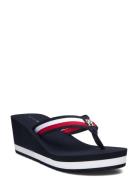 Th Corporate Wedge Beach Sandal Klipklapper Sandaler Navy Tommy Hilfig...
