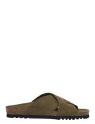 Sl Vivian Suede Khaki Flade Sandaler Khaki Green Scholl