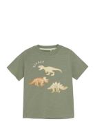 T-Shirt Ss Tops T-Kortærmet Skjorte Green Minymo