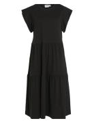 Visummer S/S Midi Dress - Noos Knælang Kjole Black Vila