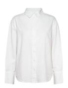 Linen Blend Shirt Tops Shirts Linen Shirts White Gina Tricot