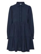 Yastia Ls Dress S. Noos Kort Kjole Navy YAS