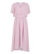 Vimirage 2/4 V-Neck Ankle Dress/Bm/Dc Knælang Kjole Pink Vila