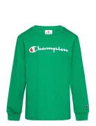 Ls Shirt Sport T-shirts Long-sleeved T-Skjorte Green Champion