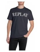 T-Shirt Regular Replay Basics Tops T-Kortærmet Skjorte Black Replay