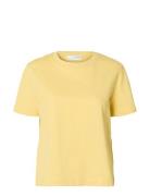 Slfessential Ss Boxy Tee Noos Tops T-shirts & Tops Short-sleeved Yello...