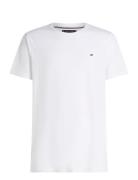 Cotton Linen Tee Tops T-Kortærmet Skjorte White Tommy Hilfiger