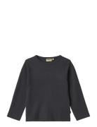 T-Shirt L/S Milo Tops T-shirts Long-sleeved T-Skjorte Navy Wheat