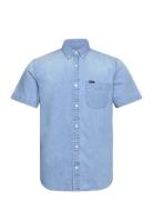 Lee Button Down Ss Tops Shirts Denim Shirts Blue Lee Jeans