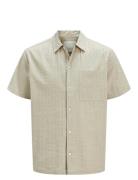 Jprcceaston Seersucker S/S Shirt Ln Tops Shirts Linen Shirts Beige Jac...
