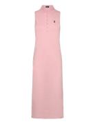 Stretch-Cotton Sleeveless Polo Dress Knælang Kjole Pink Polo Ralph Lau...