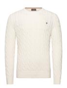 Ethan Cable Ck Designers Knitwear Round Necks White Morris