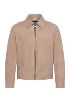 H-Malbano5 Læderjakke Skindjakke Beige BOSS
