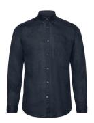 Pure Linen L/S Shirt Tops Shirts Linen Shirts Navy Lindbergh