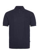 Jonas Knitted Polo Tops Polos Short-sleeved Navy Clean Cut Copenhagen
